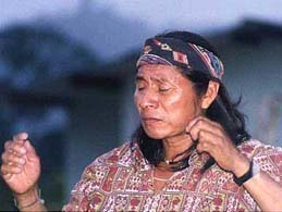 U'wa leader praying. © Amazon Watch