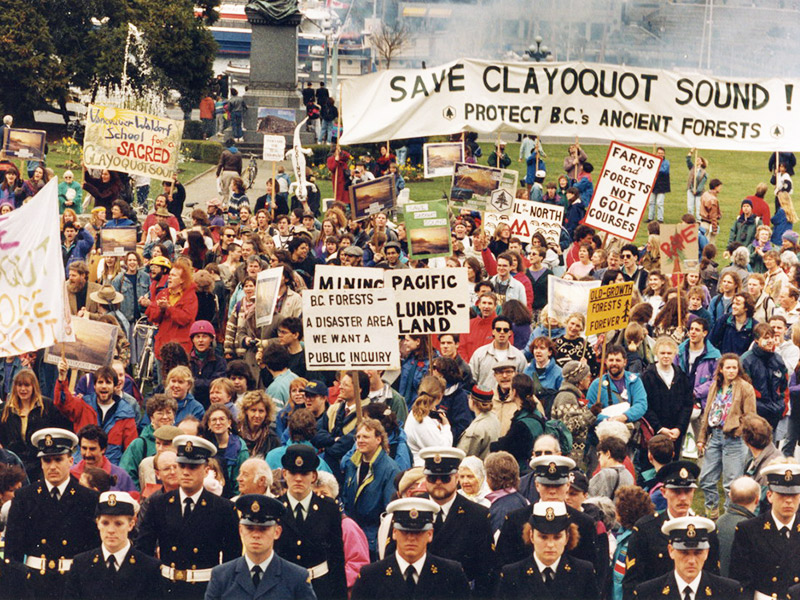 public demo to save Clayoquot Sound. © Wilderness Committee